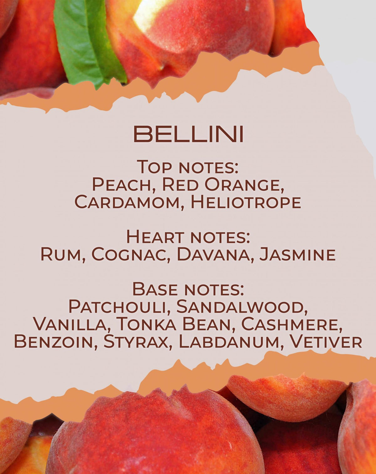 Νότες αρώματος Bellini: ροδάκινο, ρούμι, βανίλια — BY VELCHEVA