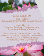 Νότες αρώματος Carolina: καφές, αμύγδαλο, γιασεμί — BY VELCHEVA