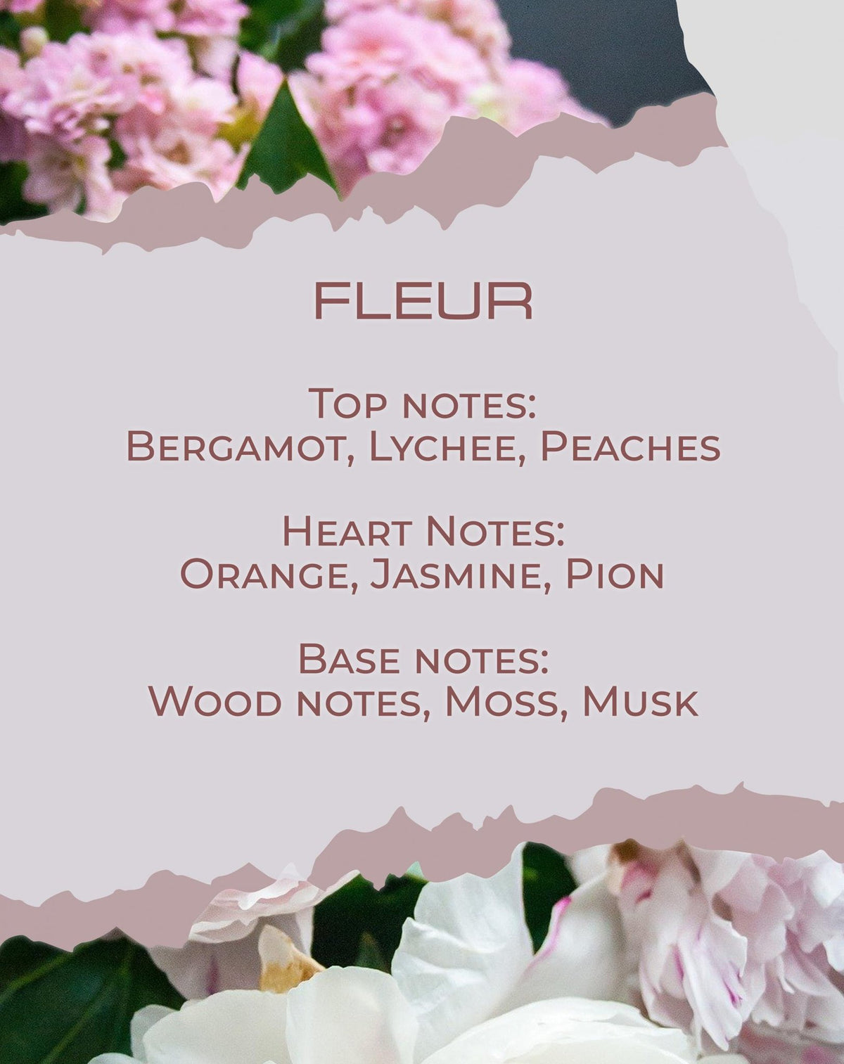 Νότες αρώματος Fleur: περγαμόντο, γιασεμί, παιωνία — BY VELCHEVA