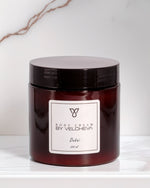 Κρέμα σώματος Dubai BY VELCHEVA, βάζο amber 200ml με μαύρο καπάκι σε μάρμαρο